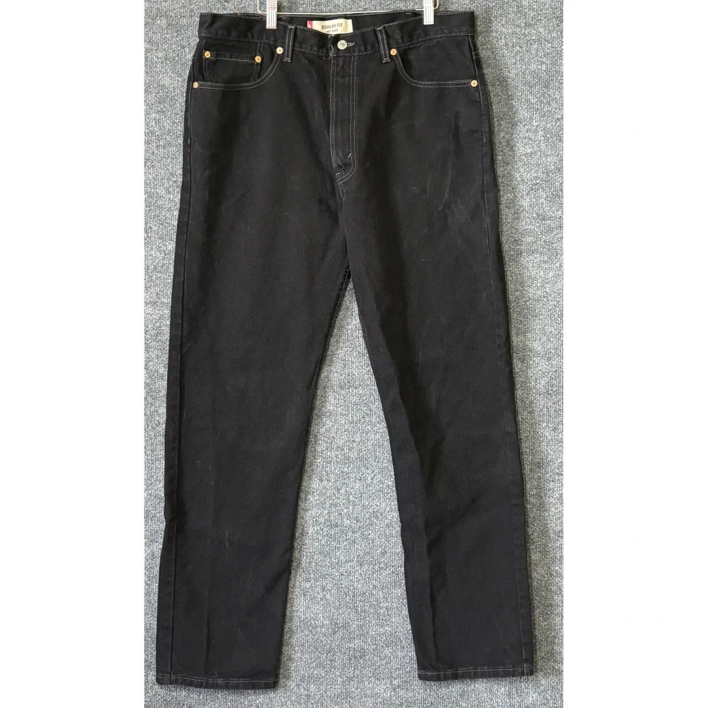 Levi's 505 Regular Fit Men's 38x34 Black Denim Made in‎ Canada